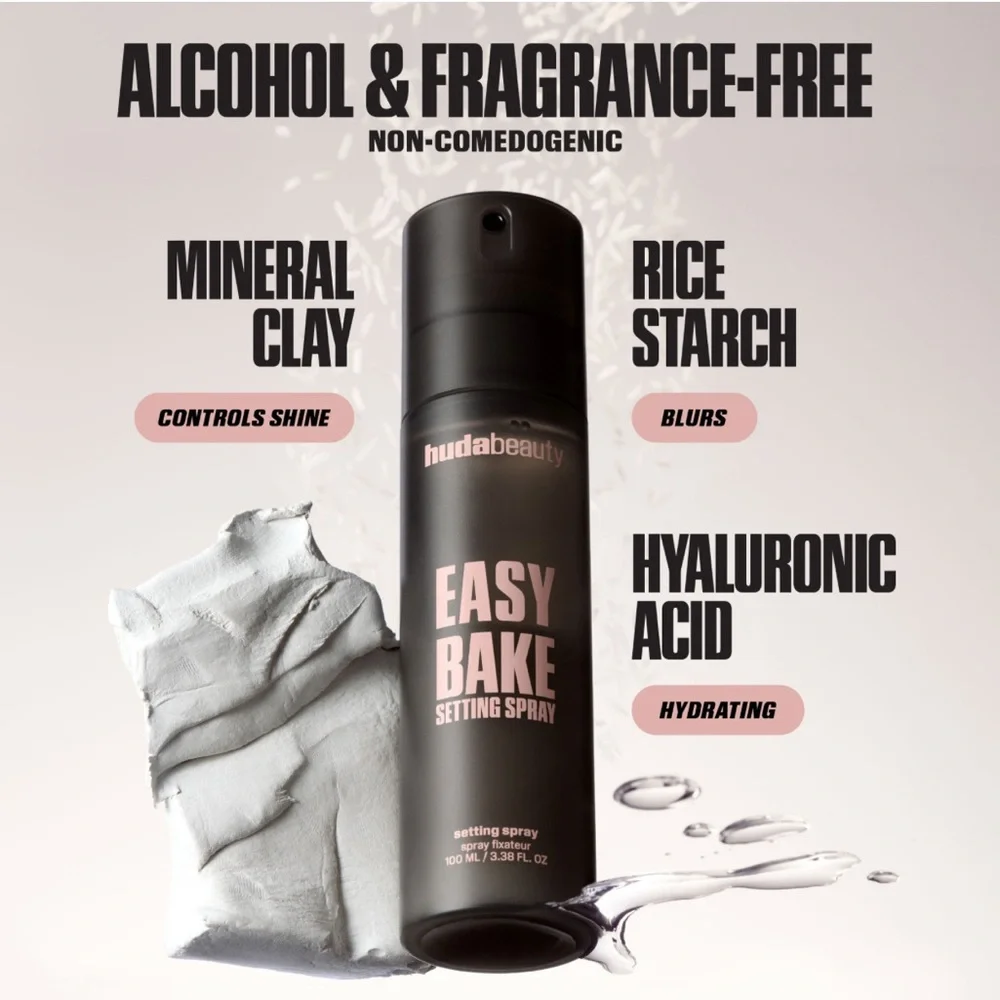 NEW Huda Beauty Easy Bake Blurring Setting Spray with 16-Hour Wear